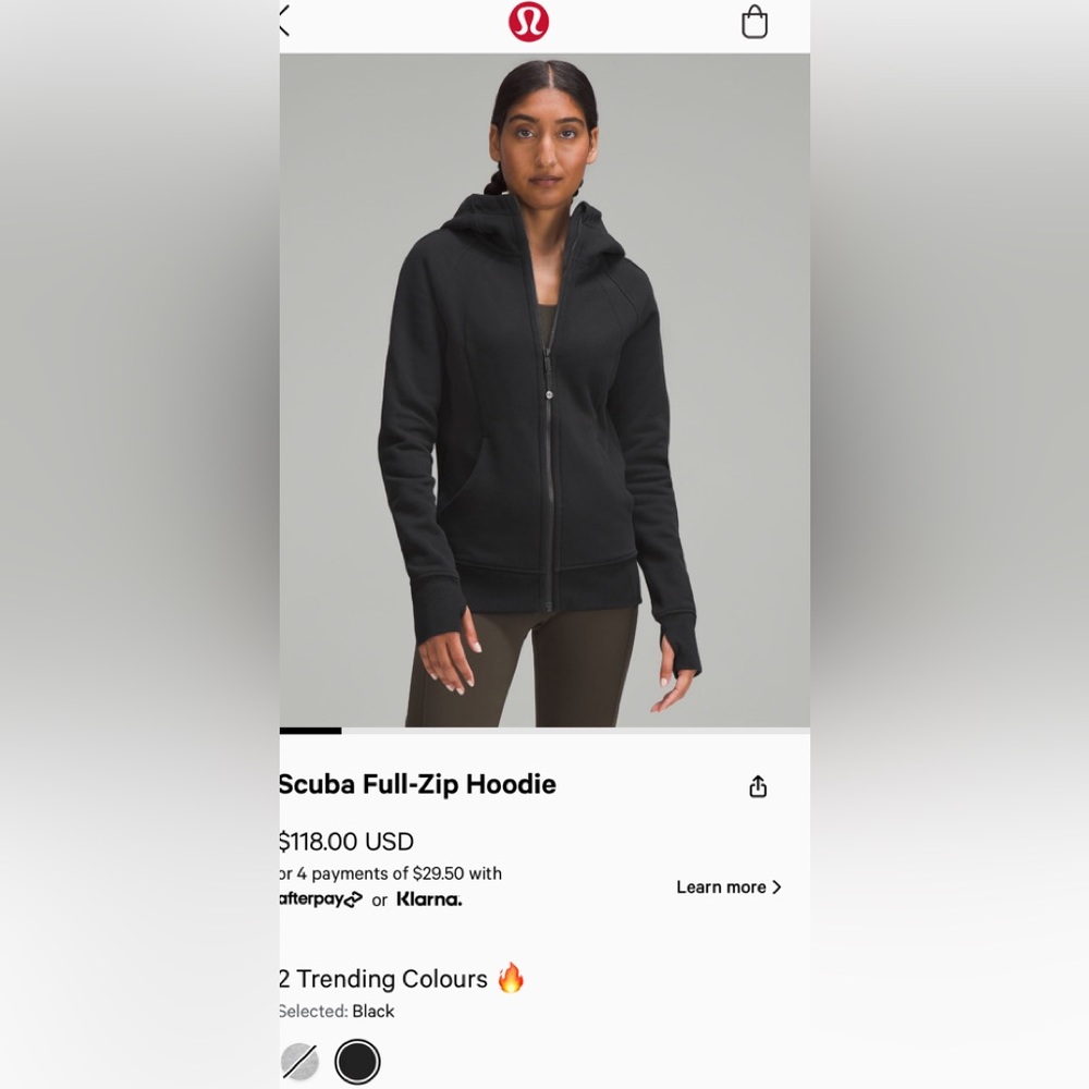 Lululemon Full Zip Scuba Hoodie